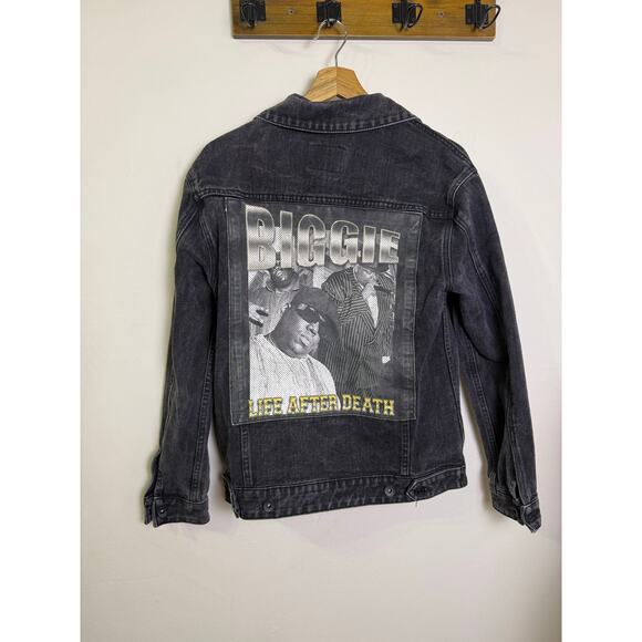 The Notorious Big Biggie Smalls Denim Jacket Black XXS - Picture 1 of 5
